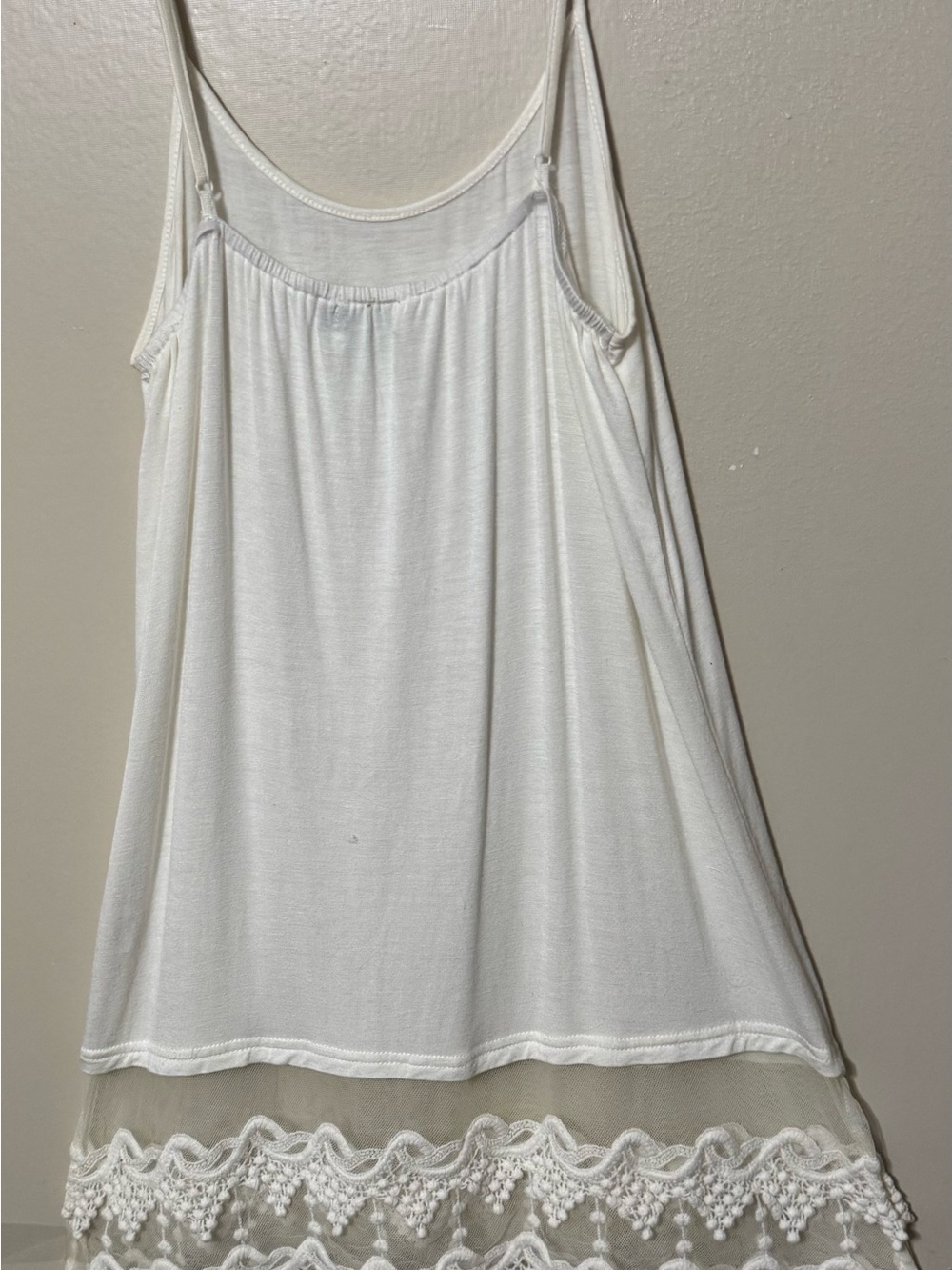 White Lace-Trim Camisole Tank Top